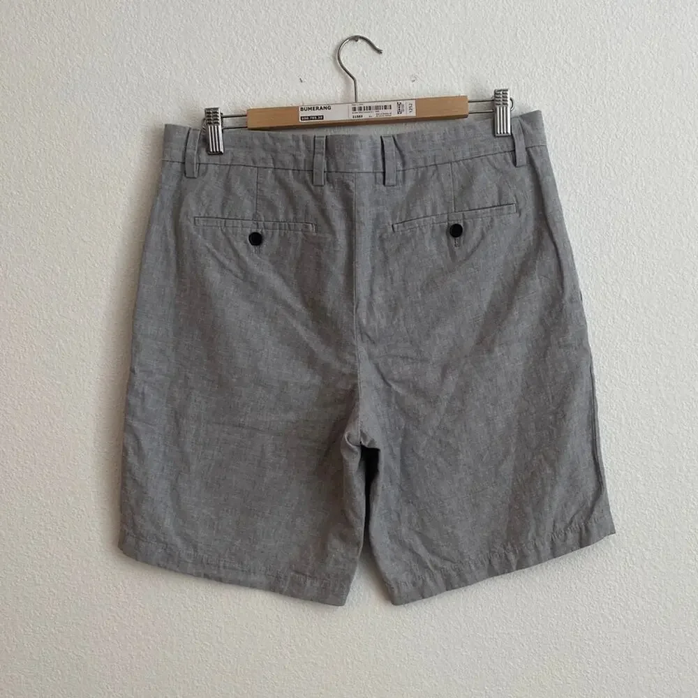 Banana Republic Gray Flat Front Aiden Shorts - 33